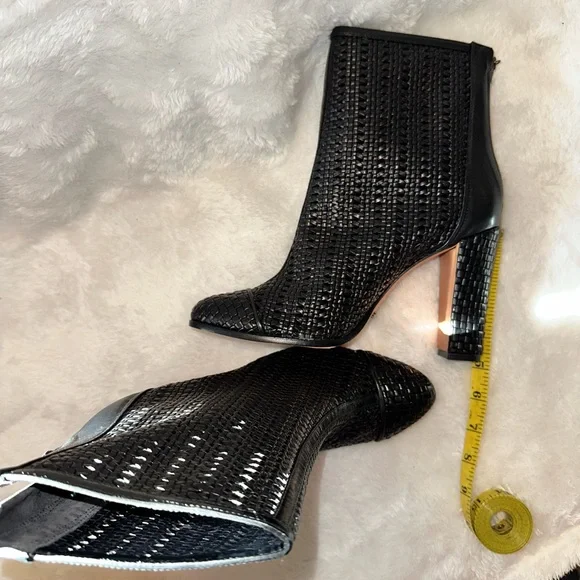 Schutz Black Textured Heeled Boots. NWOT - Picture 6 of 6